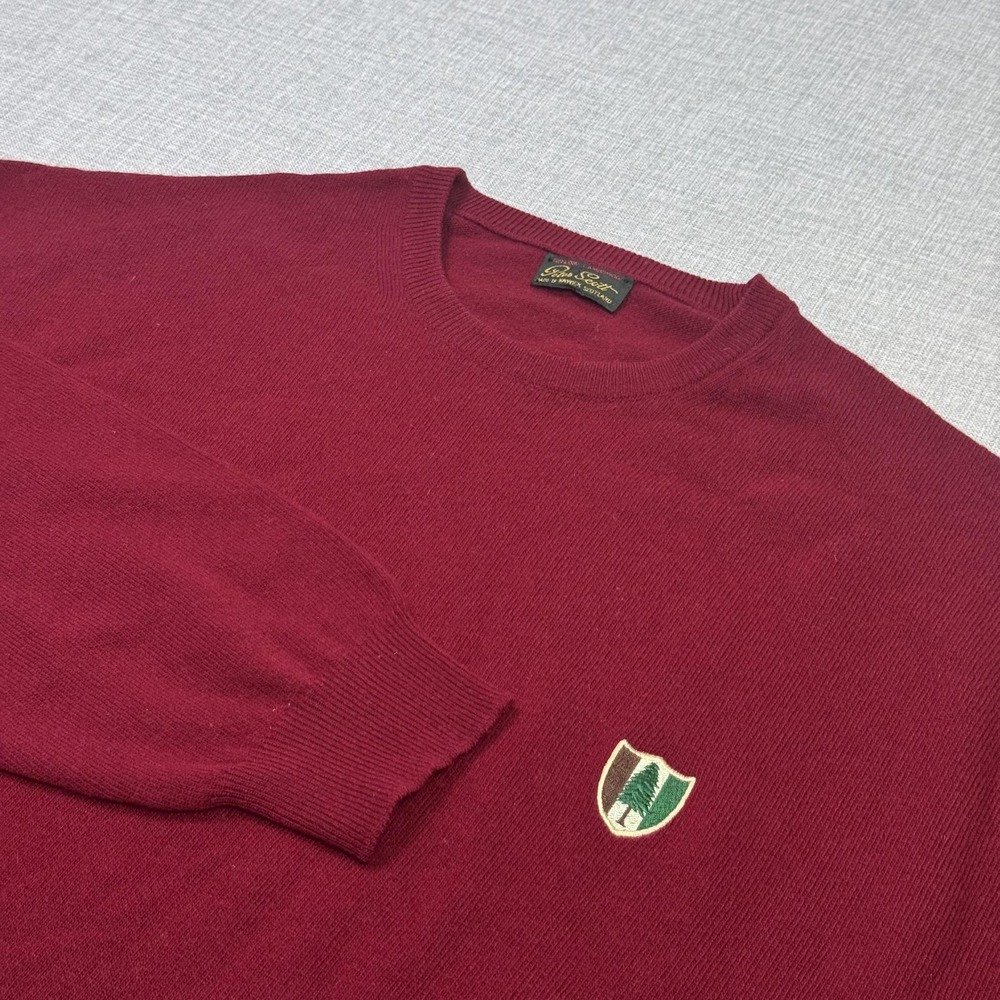 Peter Scott Lambswool Pine Valley Golf Club Pullover Sweater Mens 48 Red